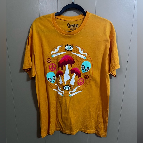 Spencer’s Alien Trippy Hemp Short Sleeve Tee, Size L Festival Hippie Unisex - Picture 3 of 7